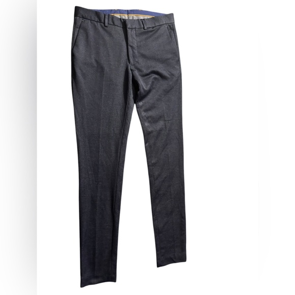 Zara man dress pants size 32X32 Dark Blue Polyester cuffed formal office work - Picture 1 of 8